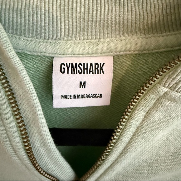 Gymshark Light Green Quarter-Zip Sweatshirt Medium - Picture 2 of 10